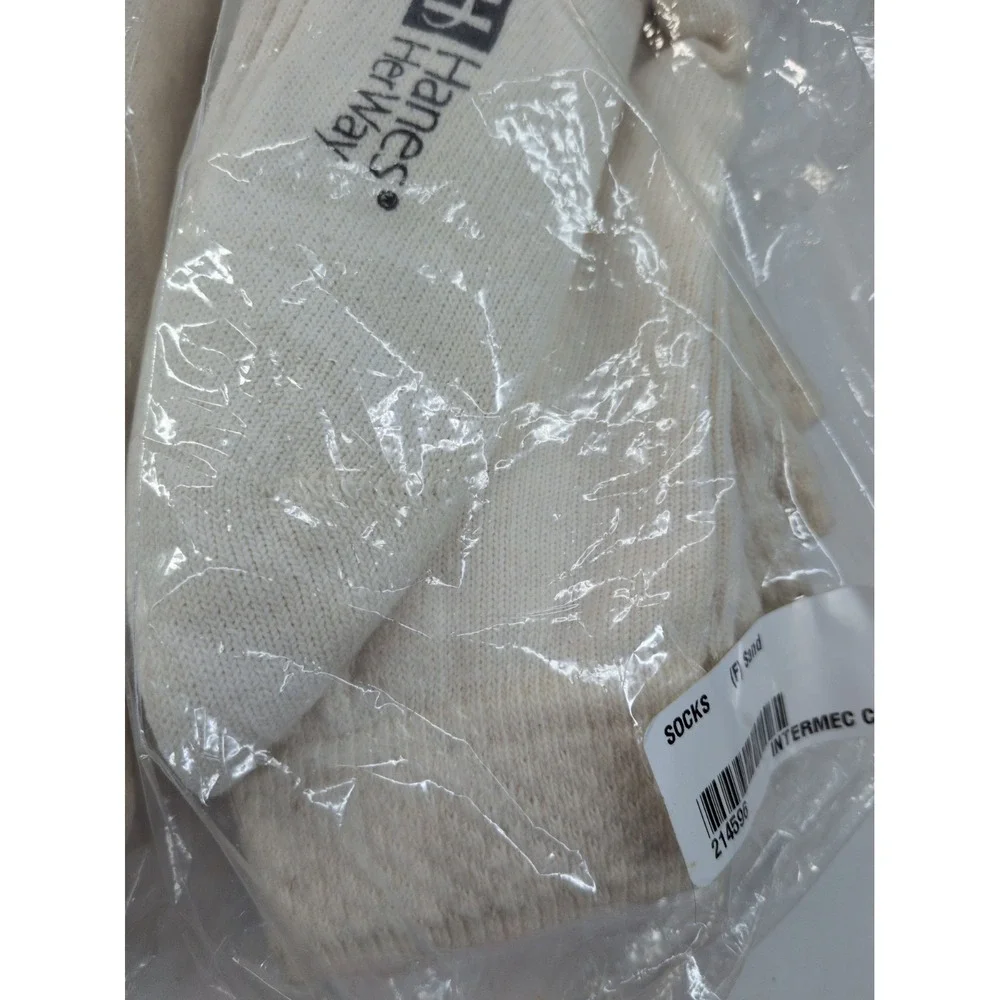 VINTAGE NEW🚨Hanes Her Way Stitch Knit Cute Ankle Socks 6 Pair Pack Sand Ivory